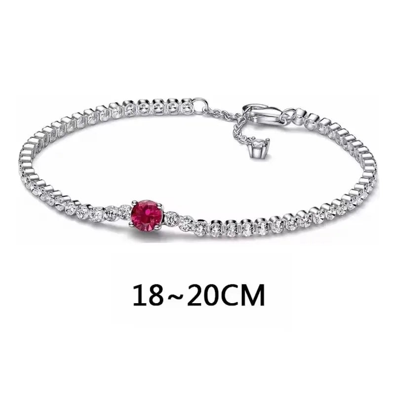 Sterling Silver Shiny Classic Red Heart-shaped Ring Necklace Bracelet