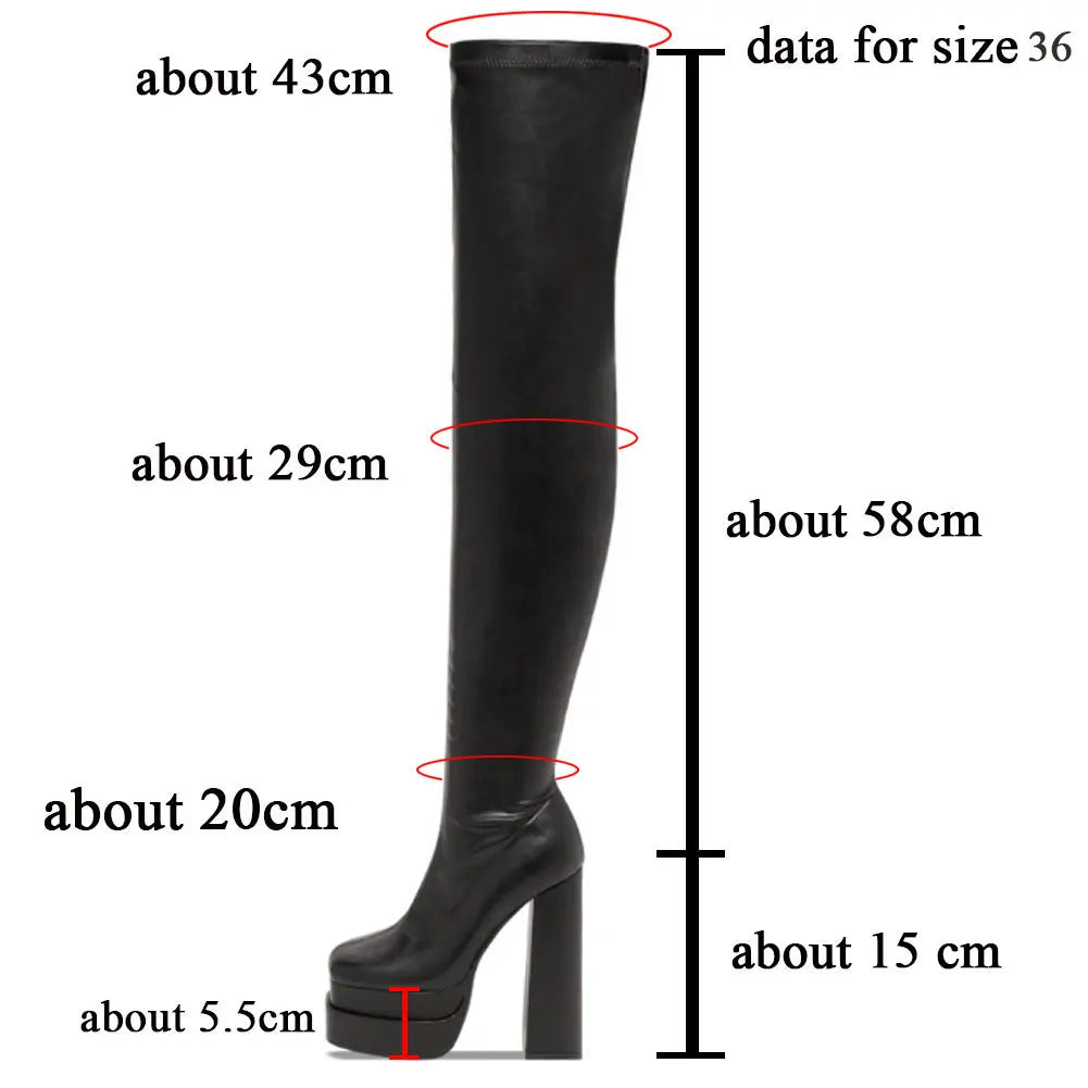 Double Platform Super High Heels Elegant Sexy Comfy Warm Women Shoes