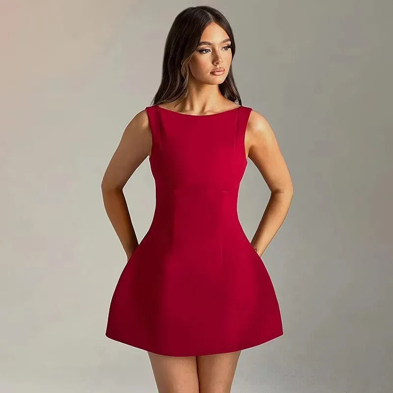 Dress Women Halter Mini 2025 Summer Dress V Neck Backless Nightclub Sexy Party Dresses