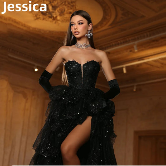 Black Prom Dress Formal Party 2025