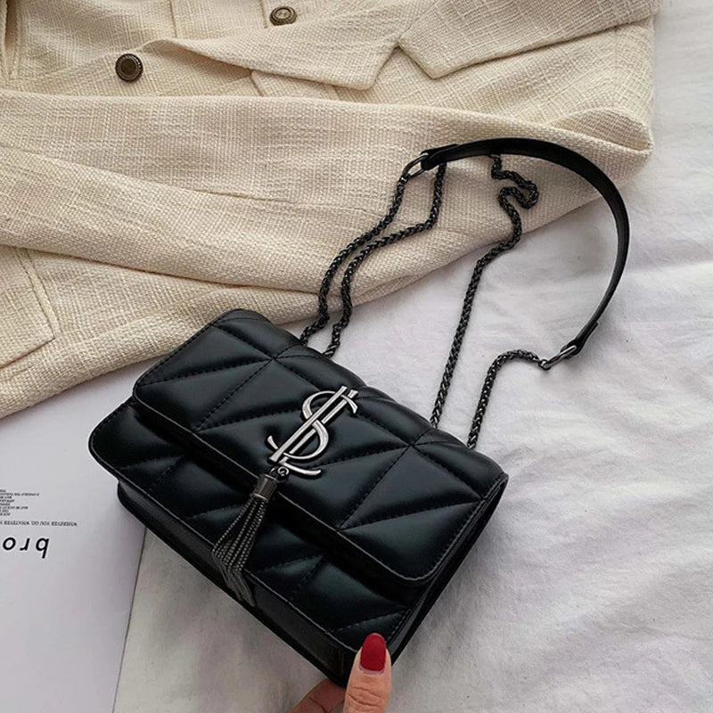 Luxury Brand Handbag Fashion Simple Tassel Square Bag Girl