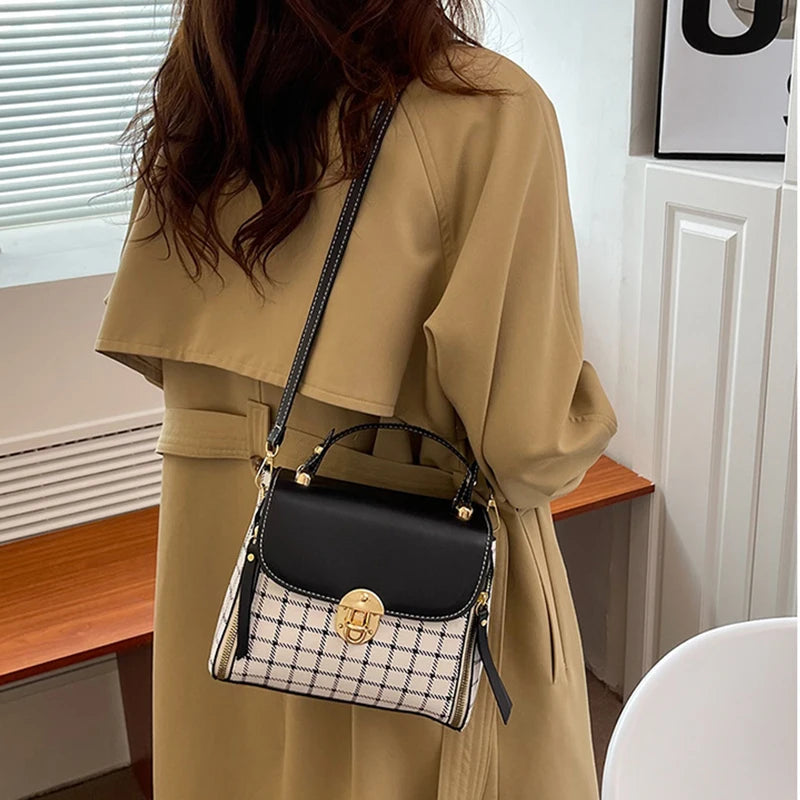 Women Trendy Flap Shoulder Bag PU Leather Crossbody Bag