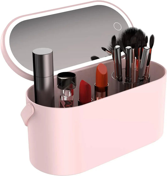 Makeup Box Travel Bag with LED Mirror