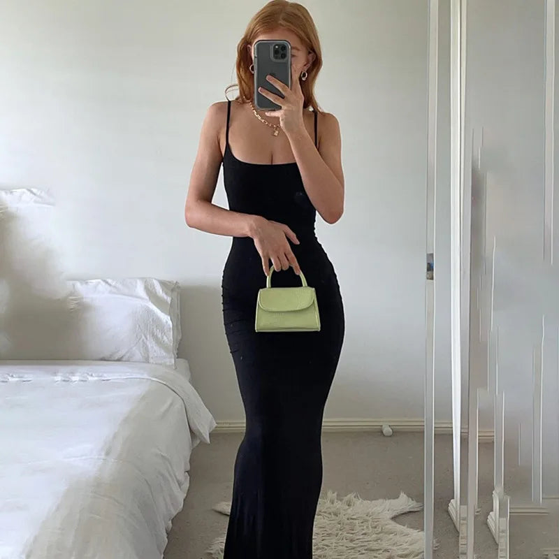 Sexy Maxi Dress for Women 2025 Autumn Backless Slim Party