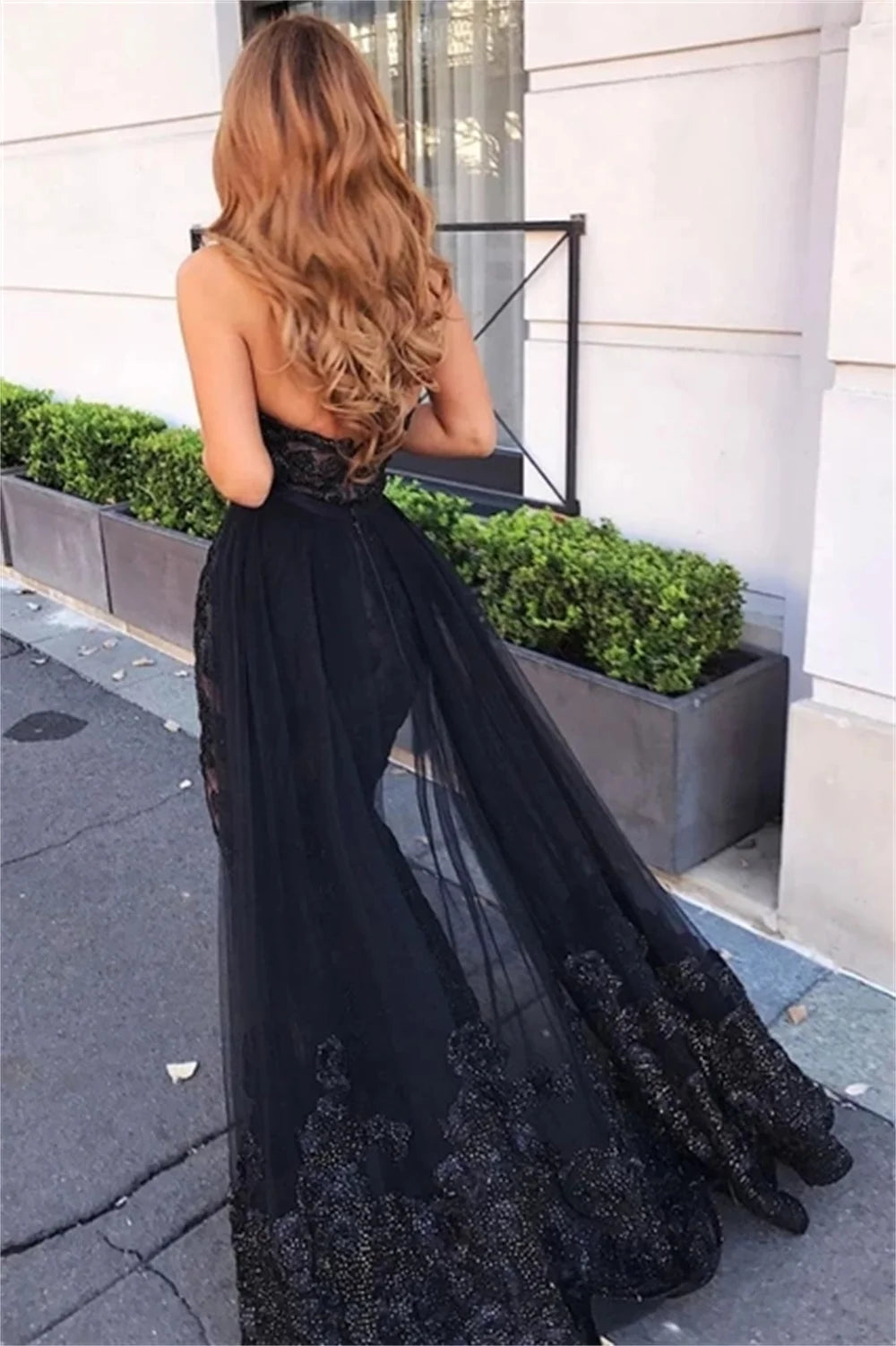 Handmade Lace Embroidery Prom Dress Sexy Side Split فستان سهرة